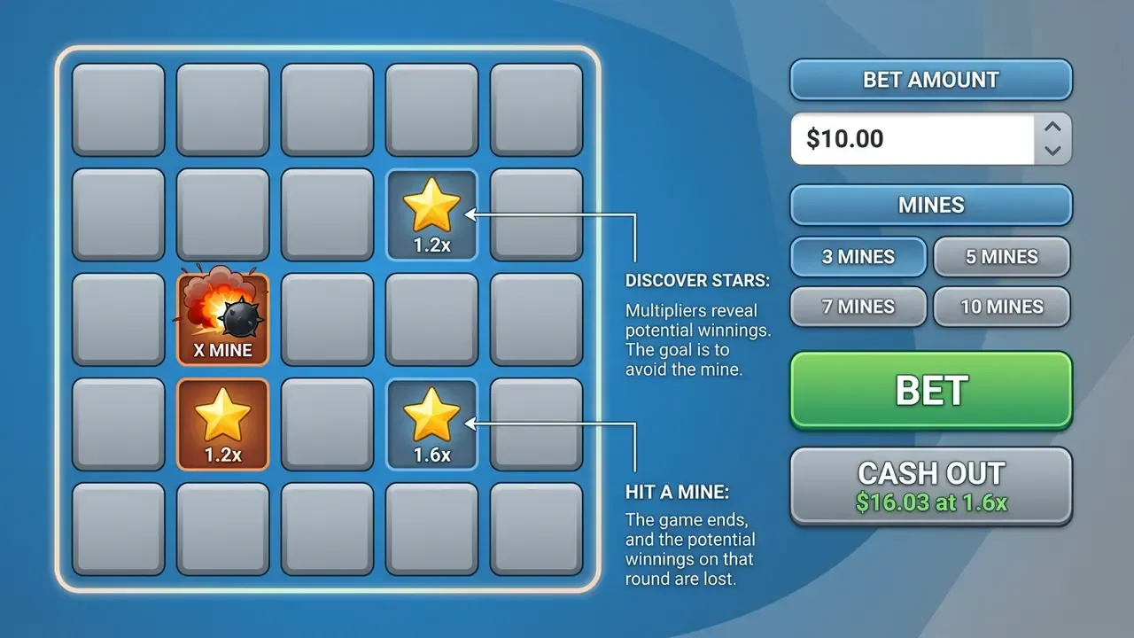 mostbet mines game structure and safe tiles