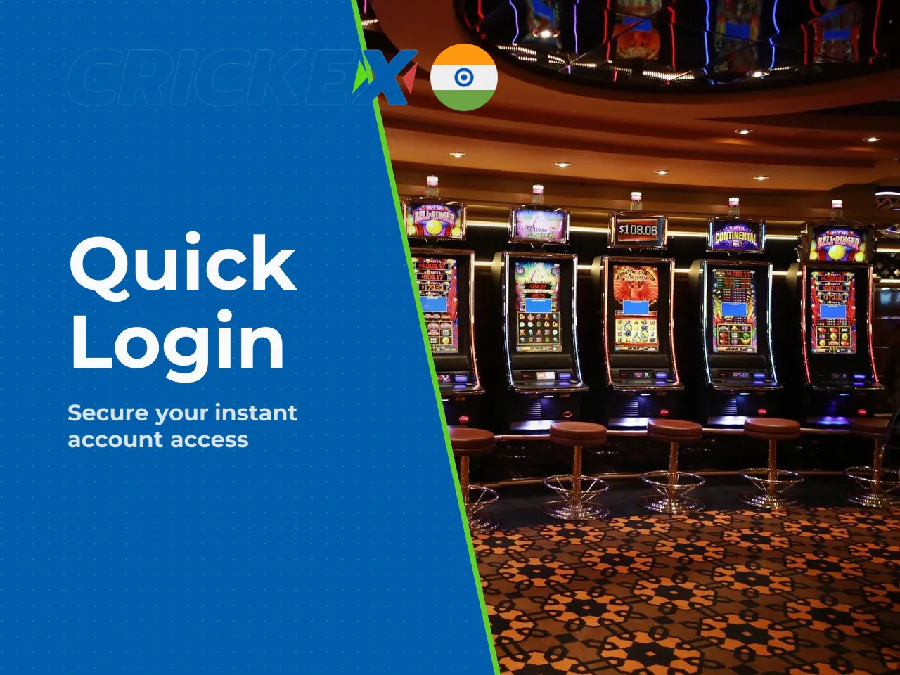 Quick Crickex login flow for returning users. The quick login flow works as follows: 1. **Click the "Login" button** located in the upper right corner of the homepage. 2. **Enter your registered Usern