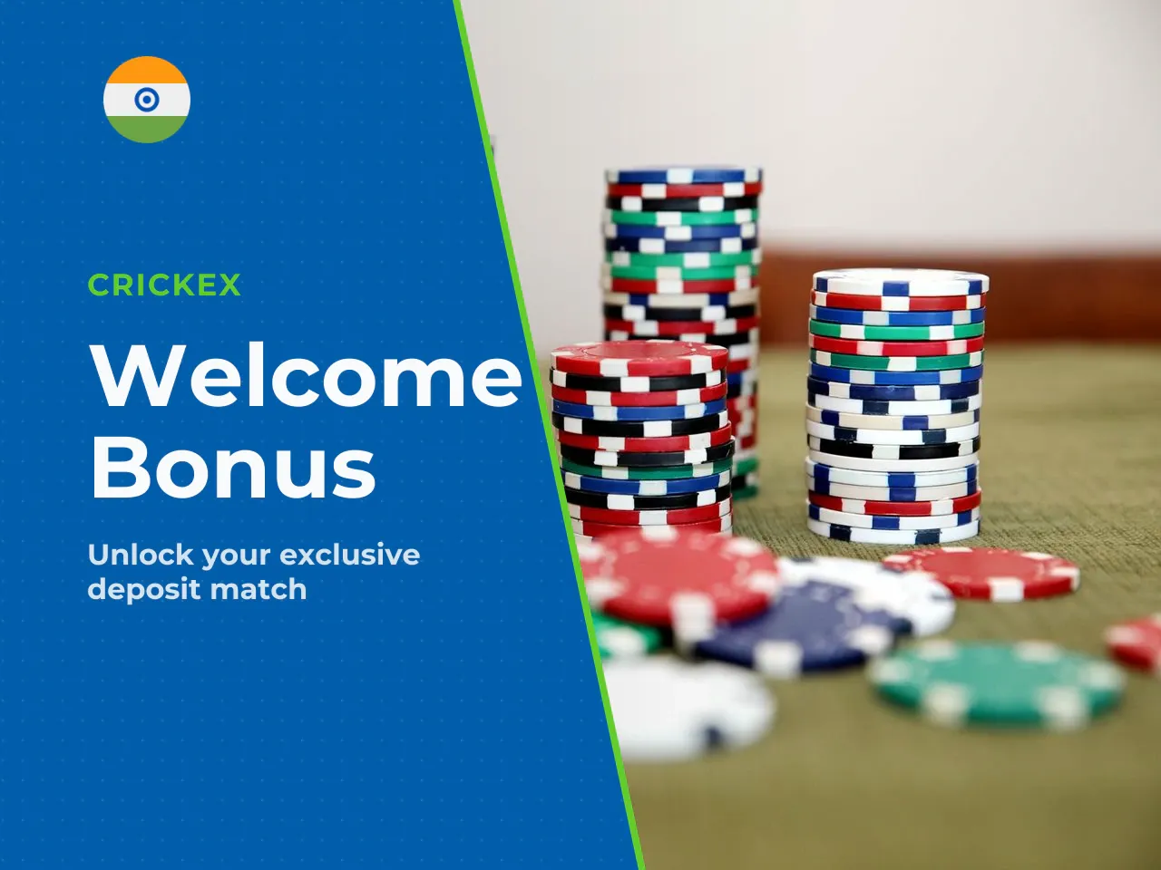 Welcome Bonus and First Deposit Value. The Crickex welcome bonus is a 100% match on your first deposit, up to a platform-specified limit that varies by currency. Register a new account, make a qualify