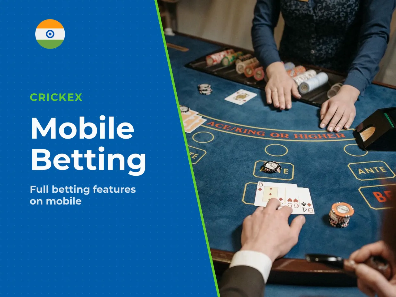 Casino, Sports and Account Actions in the App. All features available on the Crickex desktop website are accessible through the mobile app: **Sports betting** includes pre-match and live betting on 30