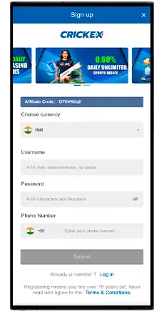 crickex sign-up